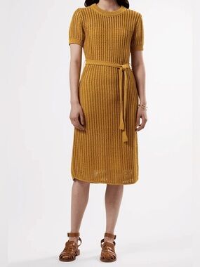 Amour Vert Crochet T-Shirt Dress in Soleil Yellow